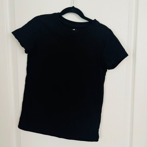 Primary 100% Cotton Solid Black Tee Shirt Kids Unisex Size 10 - Picture 1 of 6